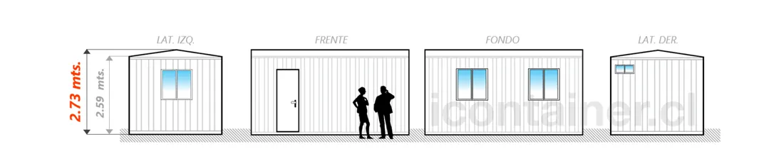 Casa 15 m² · 1 dormitorio — Modelo 15 ALFA 1 03 530 6 — Icontainer