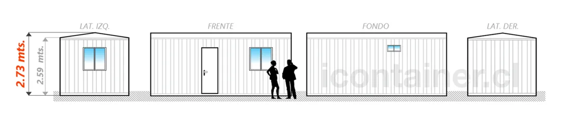 Casa 18 m² · 1 dormitorio — Modelo 18 ALFA 1 02 630 5 — Icontainer