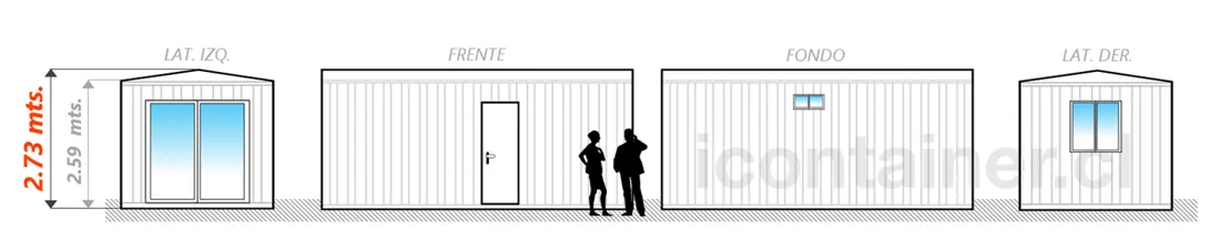 Casa 18 m² · 1 dormitorio — Modelo 18 ALFA 3 11 630 6 — Icontainer