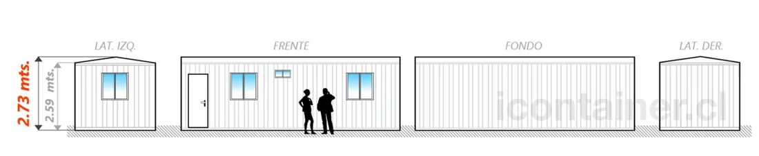Casa 24 m² · 1 dormitorio — Modelo 24 ALFA 1 03 830 5 — Icontainer