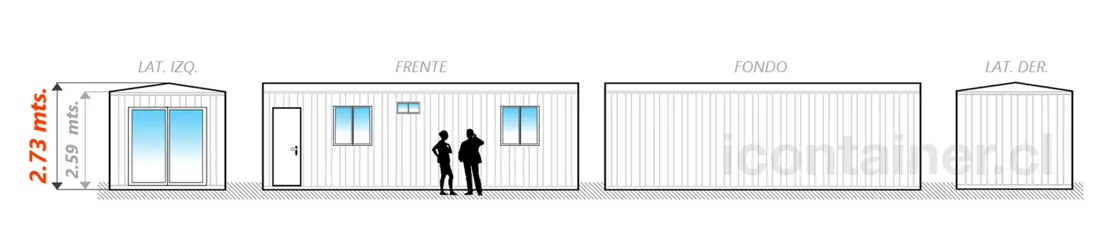 Casa 24 m² · 1 dormitorio — Modelo 24 ALFA 1 12 830 6 — Icontainer