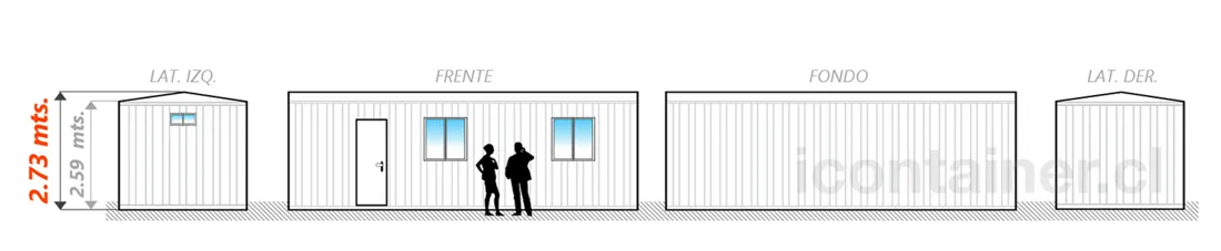 Casa 24 m² · 1 dormitorio — Modelo 24 ALFA 2 02 830 5 — Icontainer