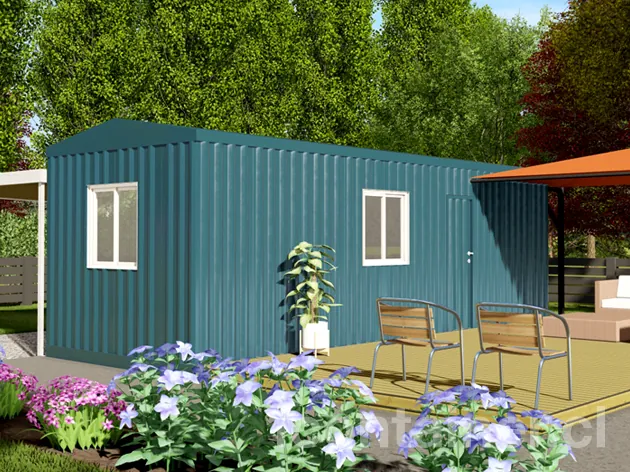 Casa 24 m² · 2 dormitorios — Modelo 24 BETA 1 03 830 1 — Icontainer