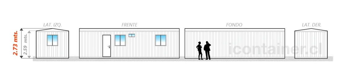 Casa 27 m² · 3 dormitorios — Modelo 27ALFA 1 03 930 6 — Icontainer