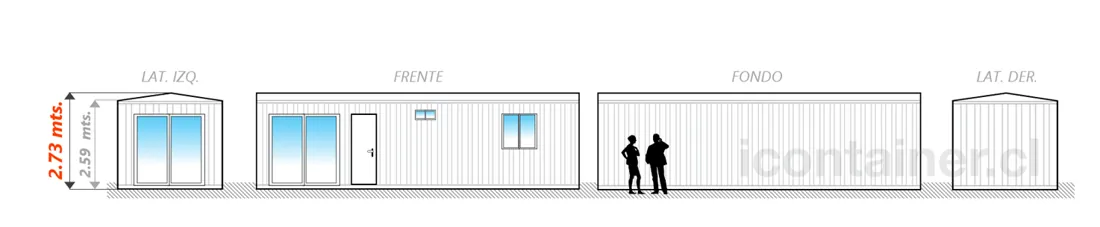 Casa 27 m² · 1 dormitorio — Modelo 27ALFA 1 21 930 6 — Icontainer
