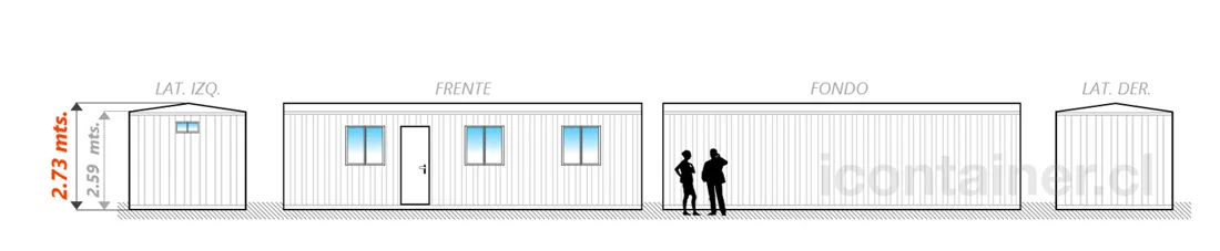 Casa 27 m² · 1 dormitorio — Modelo 27ALFA 2 03 930 6 — Icontainer