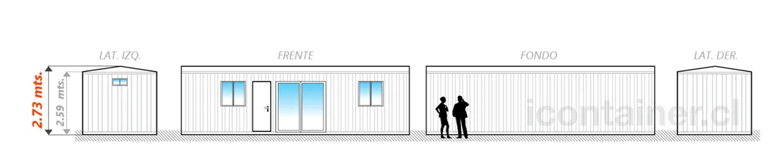Casa 27 m² · 1 dormitorio — Modelo 27ALFA 2 12 930 6 — Icontainer