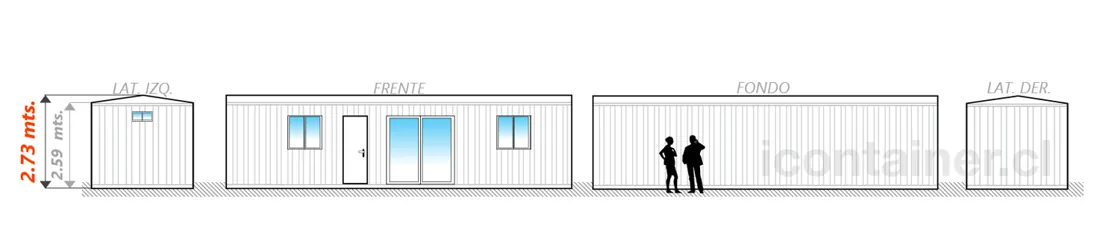 Casa 30 m² · 1 dormitorio — Modelo 30 ALFA 2 12 1030 4 — Icontainer