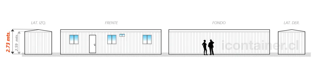 Casa 33 m² · 1 dormitorio — Modelo 33 ALFA 1 03 1130 5 — Icontainer
