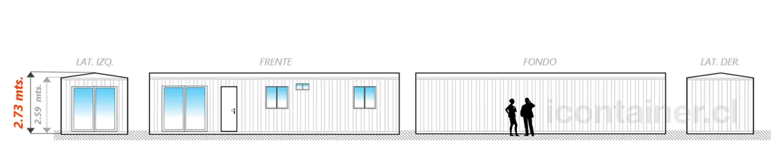 Casa 33 m² · 1 dormitorio — Modelo 33 ALFA 1 22 1130 6 — Icontainer
