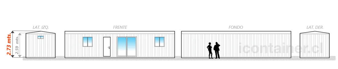 Casa 33 m² · 1 dormitorio — Modelo 33 ALFA 2 12 1130 6 — Icontainer