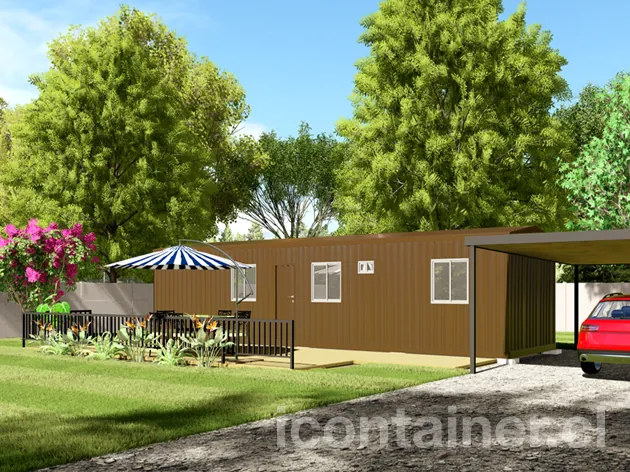 Casa 36 m² · 2 dormitorios — Modelo 36 BETA 1 04 1230 2 — Icontainer