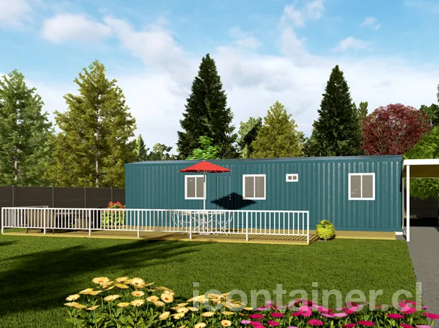 Casa 36 m² · 3 dormitorios — Modelo 36 CHARLIE 1 04 1230 2 — Icontainer