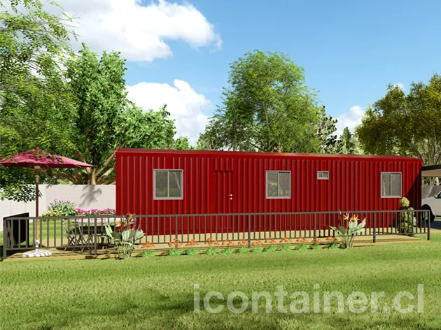 Casa 36 m² · 3 dormitorios — Modelo 36 CHARLIE 2 04 1230 — Icontainer