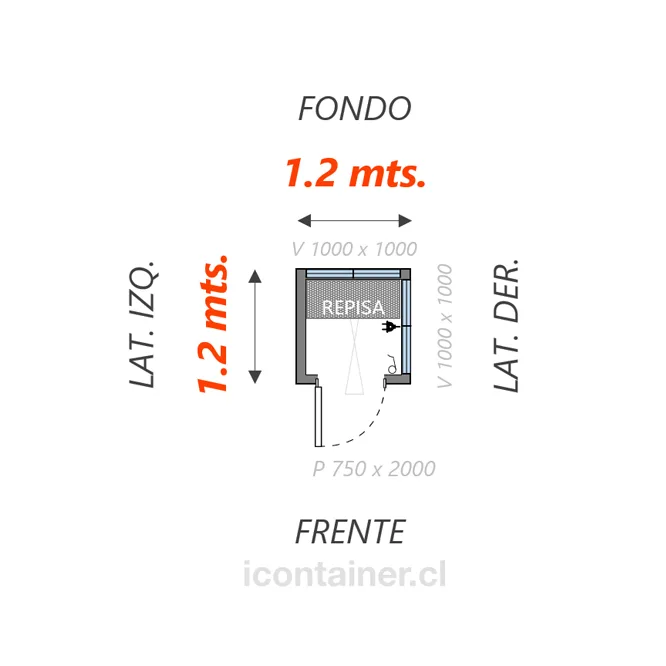 Caseta de 1.2 x 1.2 mts 2 — Icontainer