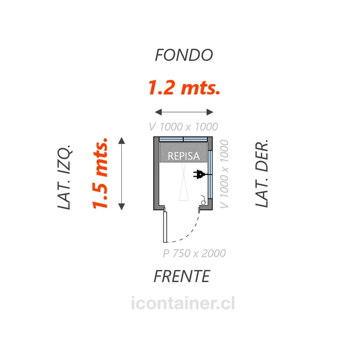 Caseta de 1.2 x 1.5 mts 2 — Icontainer