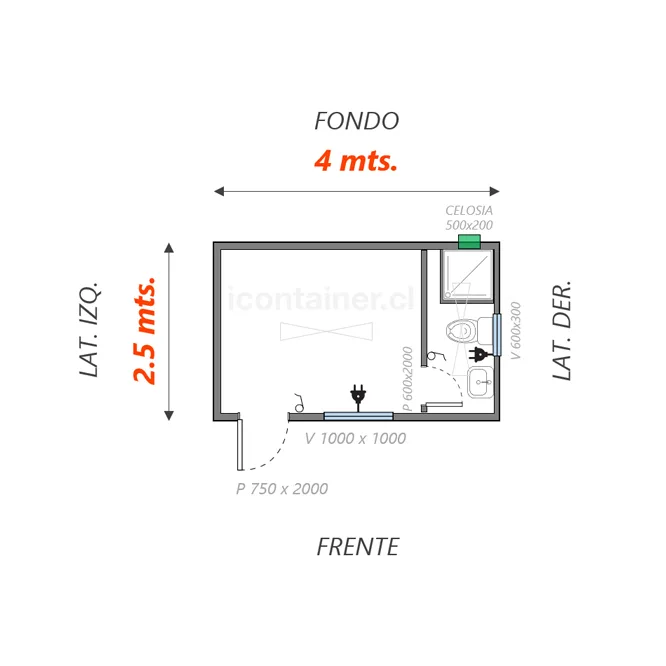 Oficina 10 M2 +Baño Completo 2 — Icontainer