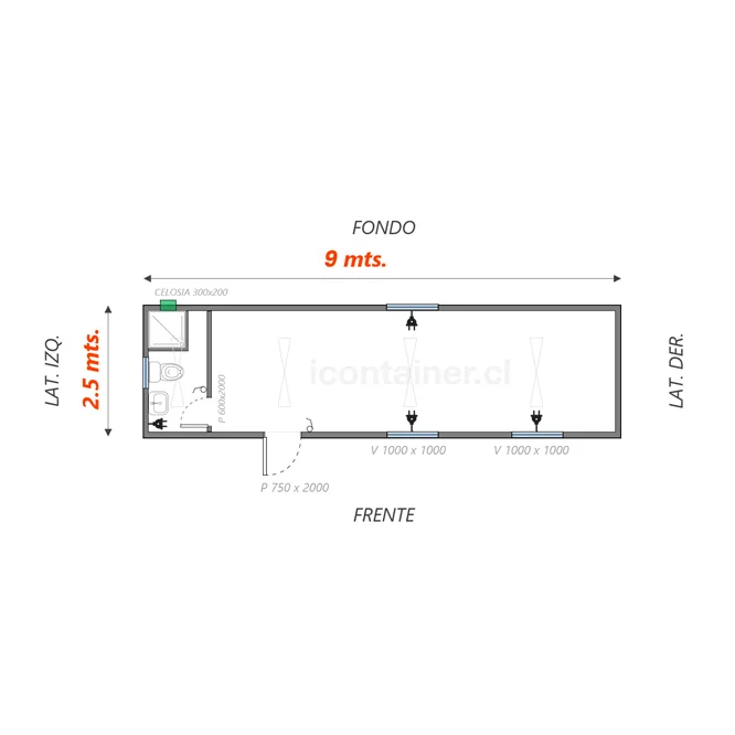 Oficina 22.5 M2 +Baño Completo 2 — Icontainer