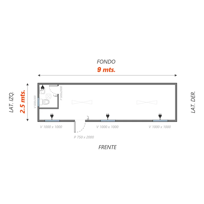 Oficina 22.5 M2 +Baño Simple 2 — Icontainer