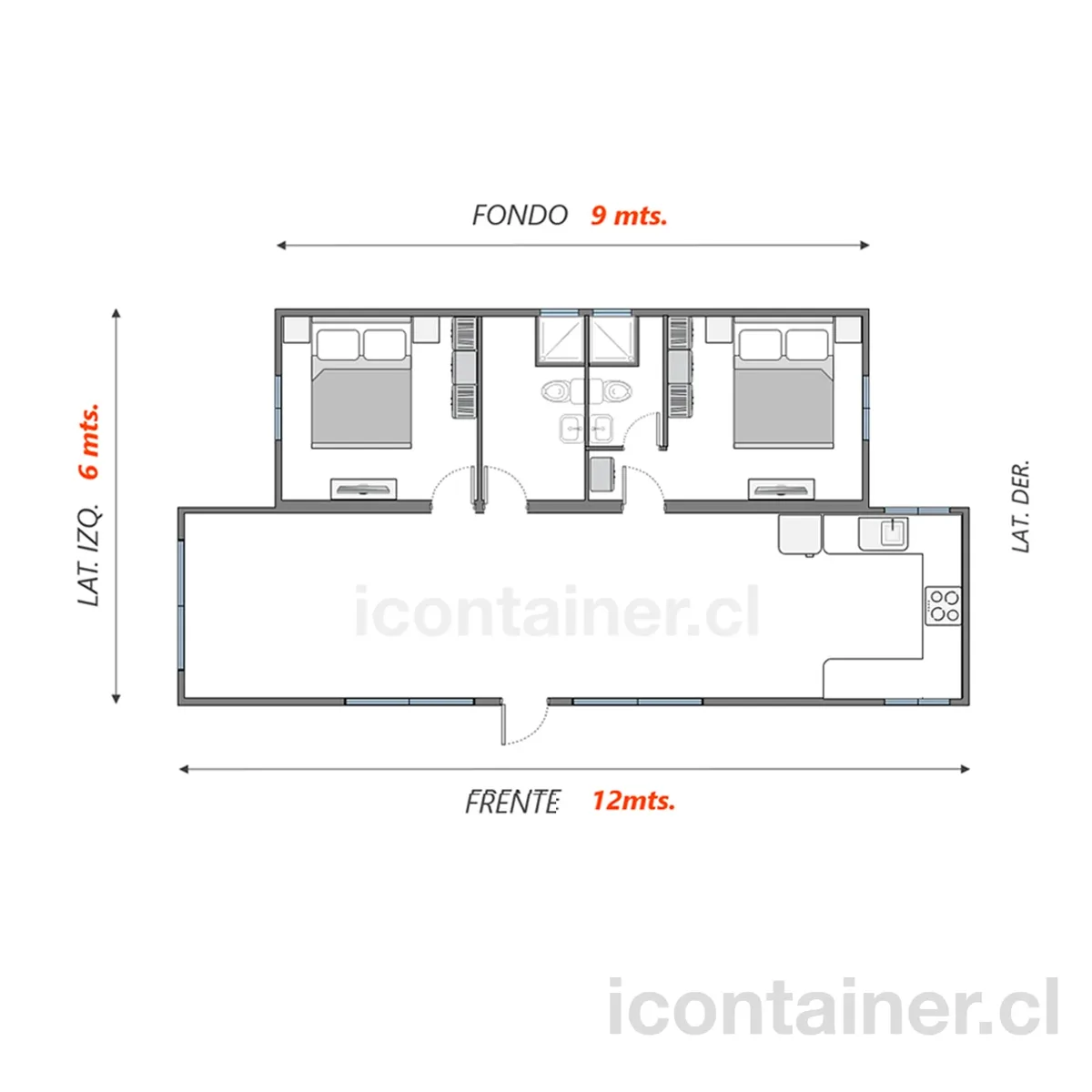 Modelo: C2-63H3-2B3-9301230-1800 — Icontainer