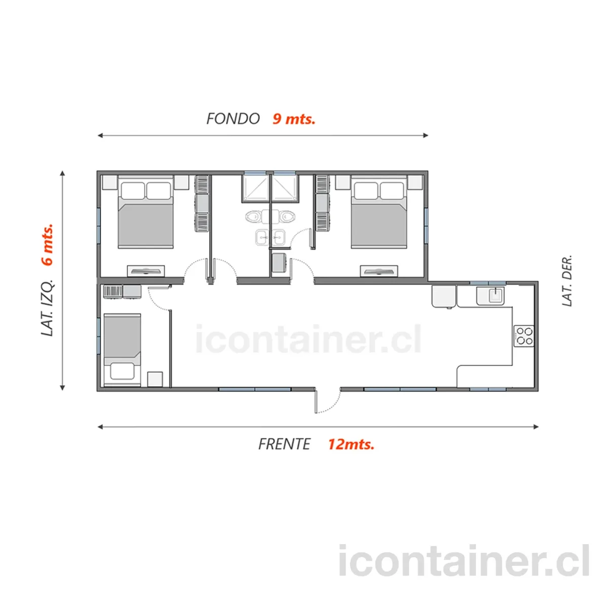 Modelo: C2-63H4-2B3-9301230-1800 — Icontainer