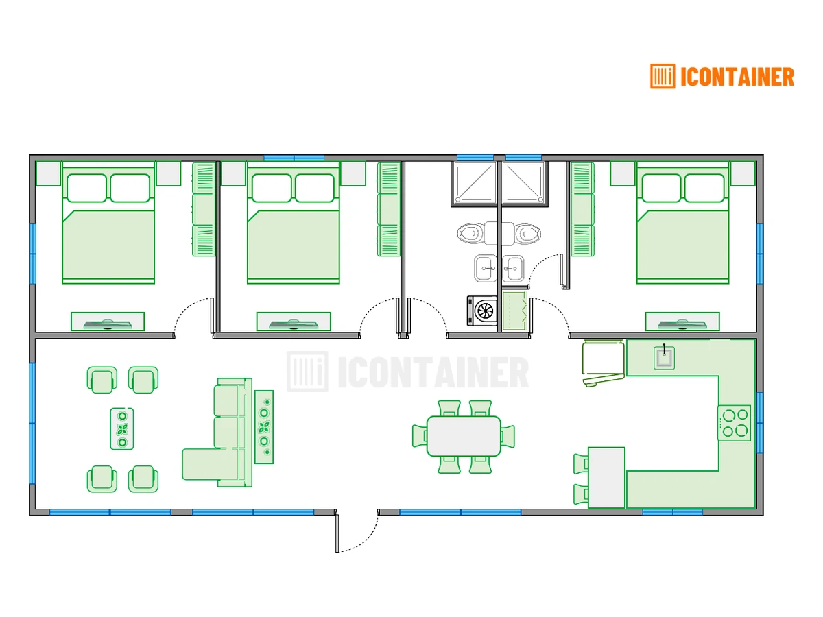 Modelo: C2-72H4-2B3-12301230-1900 — Icontainer