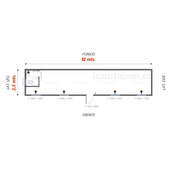 Oficina 30 M2 + Baño Completo 2 — Icontainer