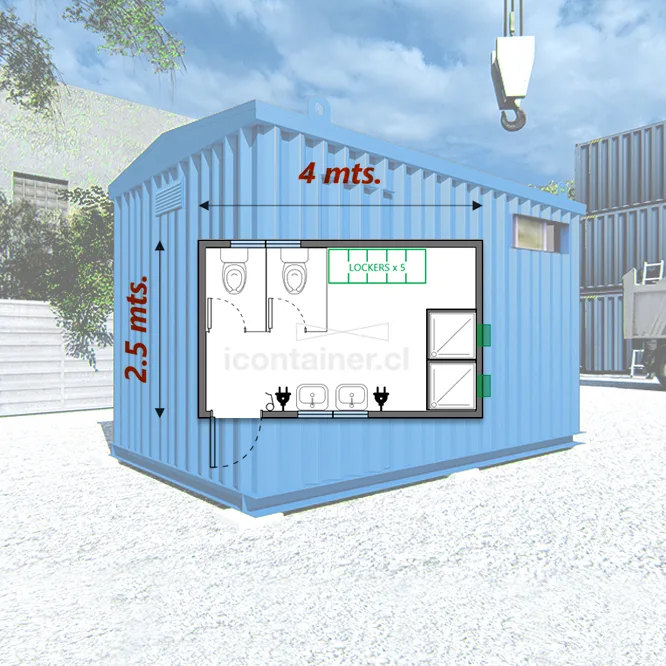 Baño 10 M2 |  20 personas — Icontainer
