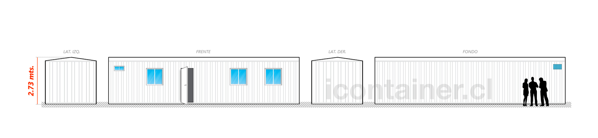 3. Oficina H1B3-1130 icontainer-1- Elevacion