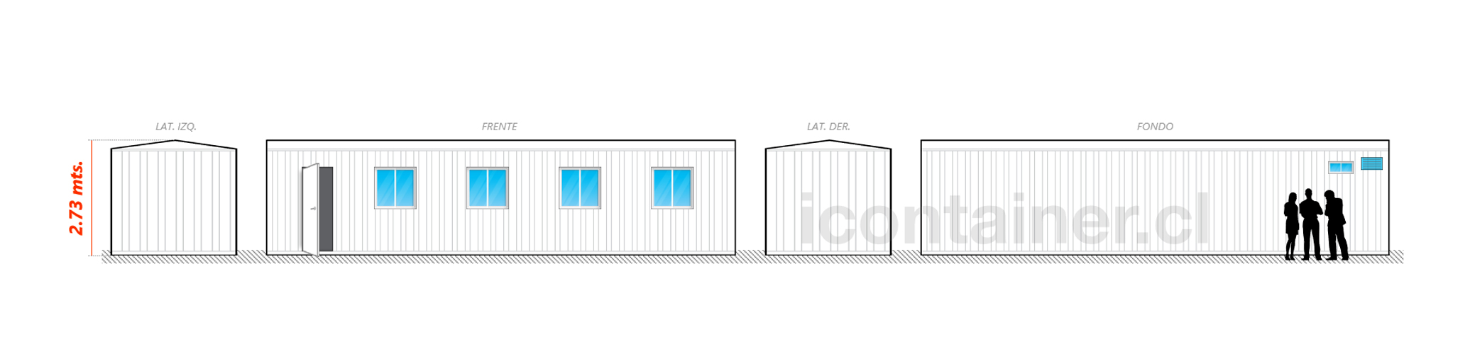 3. Oficina H1B3-1130 icontainer-2- Elevacion