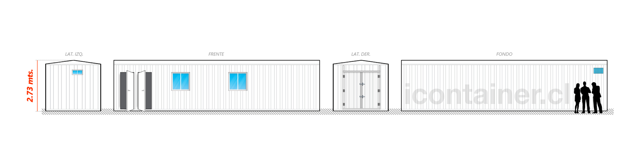 7. Oficina H1B3-1130-P2-B1-P2 icontainer-1-Elevacion