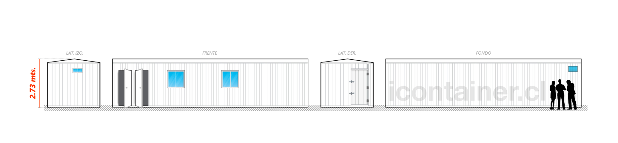 7. Oficina H1B3-1130-P2-B1 icontainer-1-Elevacion