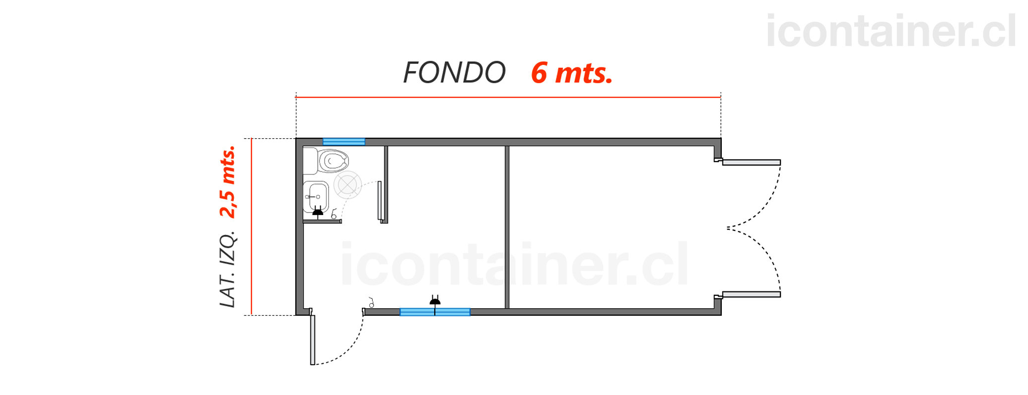 4. Bodega icontainer H1B2-625-B1-P2 Multifuncional